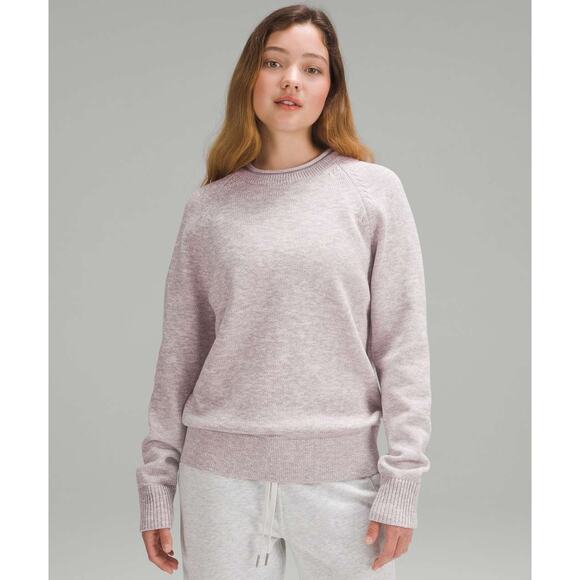 NEW Lululemon Boxy Sweater Womens XL Cotton-Blend Roll NeckPink Relaxed Fit $128 - Picture 1 of 6